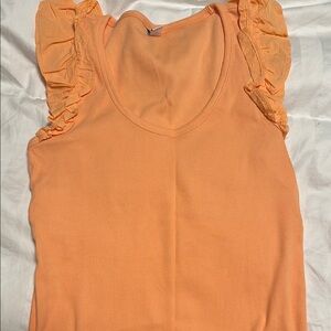 Orange Ruffled Women's Top